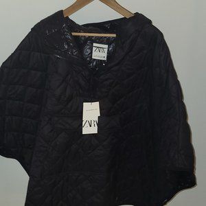 Zara Oversized Puffer Quilted Cape (Size Medium) NWT